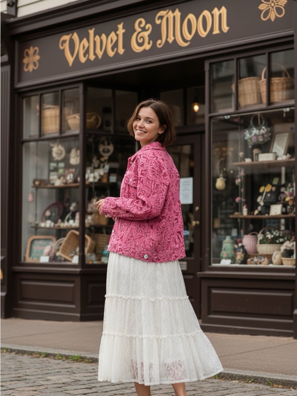 Jaded Gypsy Rose Pink Garden Bliss Button-Up Jacket